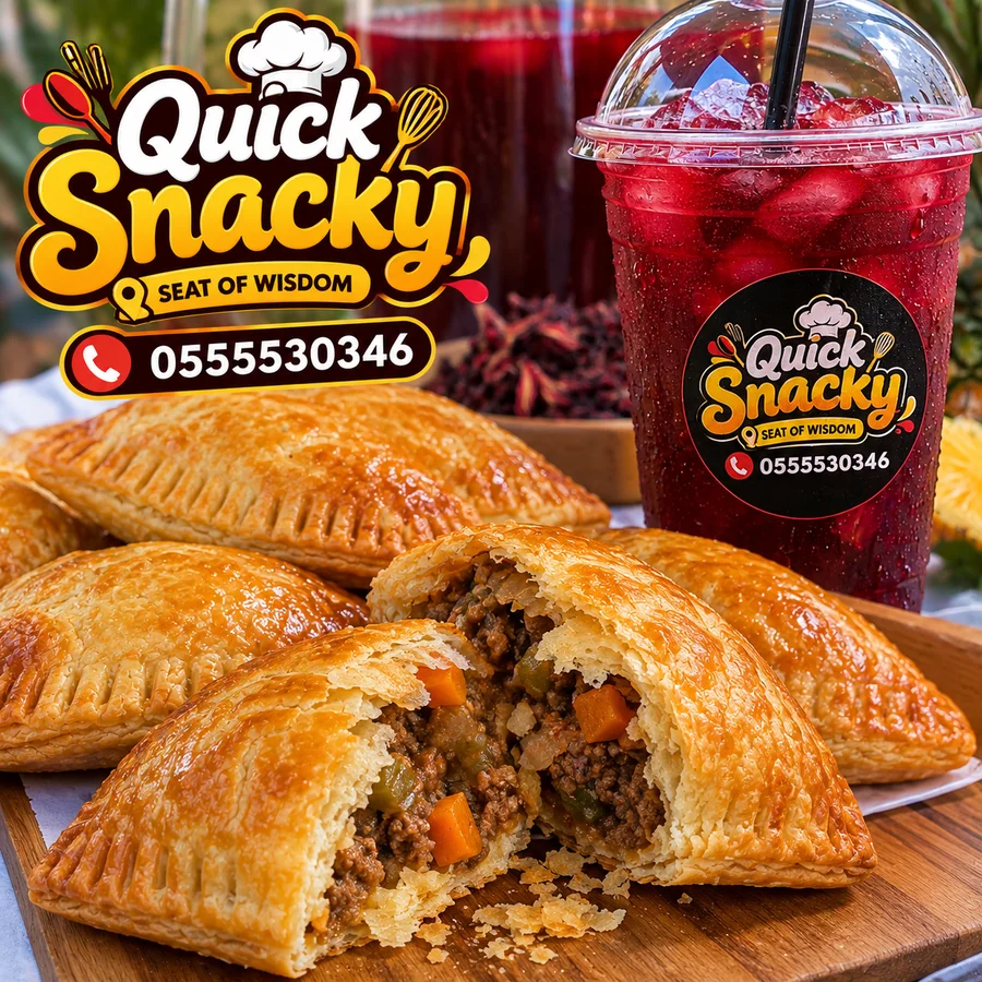 QUICK SNACKY meat pies and Sobolo